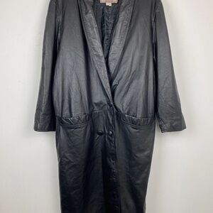 International Leather Vintage Women's Black Leather Coat Size Medium